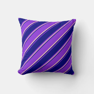 Purple, Blue, and Pink Colored Pattern Pillow