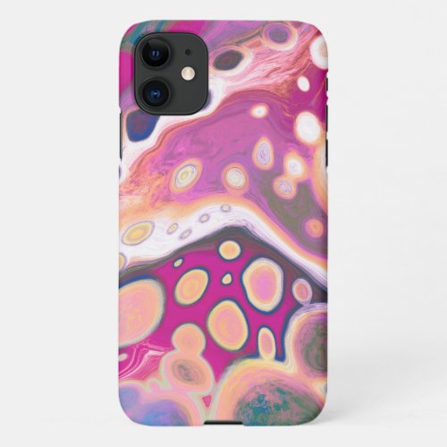 Purple blue and pink Digital Modern Abstract    iPhone 11 Case