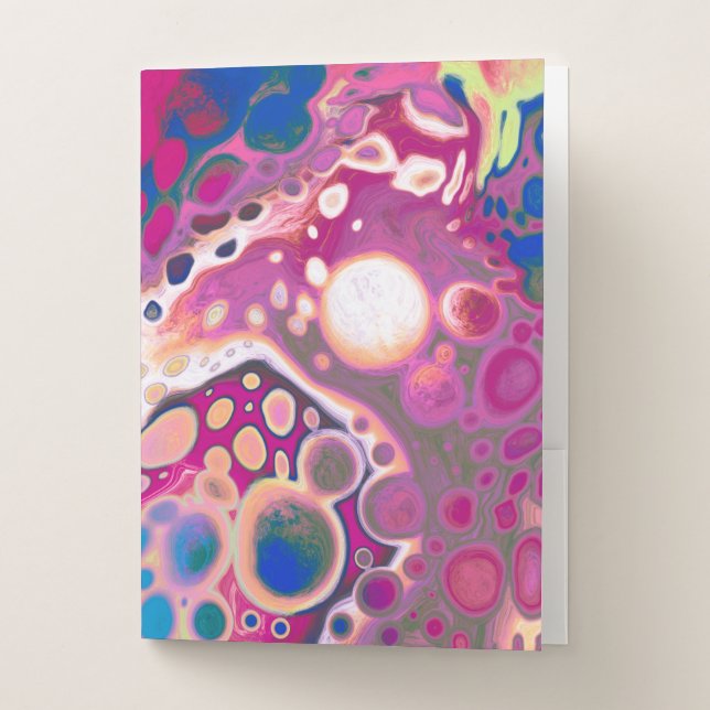 Purple, blue and pink Digital Modern Abstract   Pocket Folder (Front)