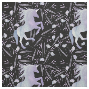Purple Blue and Pink Unicorn Pattern Fabric