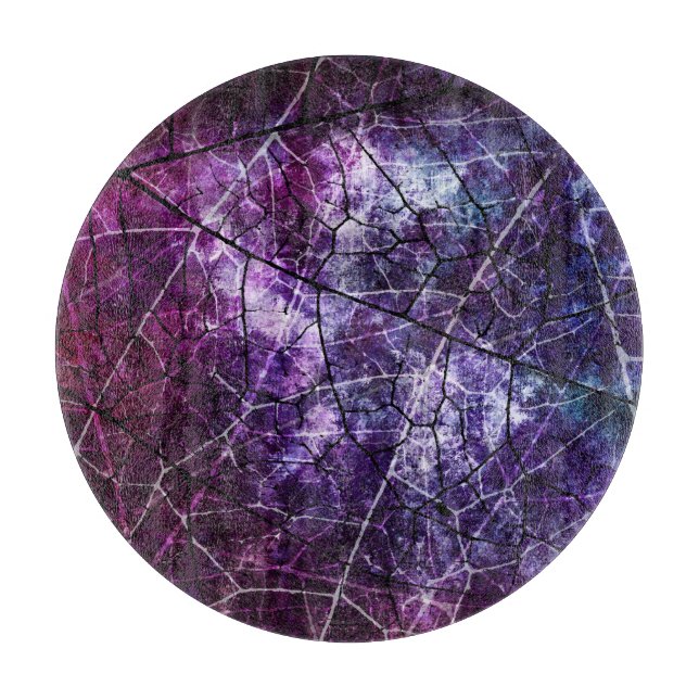 Purple, Blue, and Red Crackle Grunge Texture Cutting Board (Front)