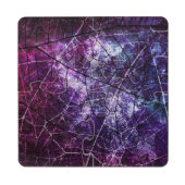 Purple, Blue, and Red Crackle Grunge Texture Puzzle Coaster (Front)