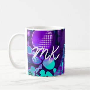 Purple, Blue and Teal Abstract Fluid Art Coffee Mug