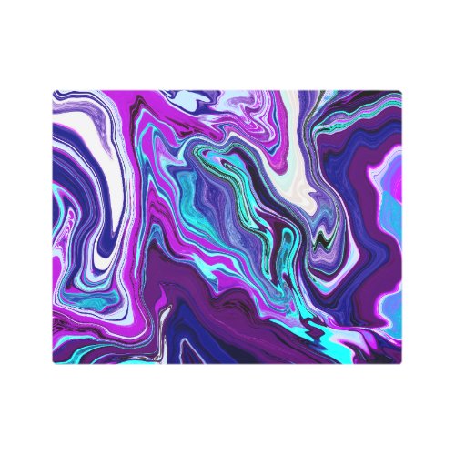 Purple Blue and Teal Abstract Modern Art  