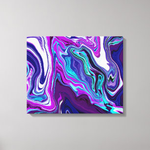 Purple, Blue and Teal Abstract Modern Art Canvas Print