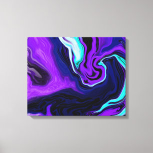 Purple, Blue and Teal Abstract Modern Art Canvas Print