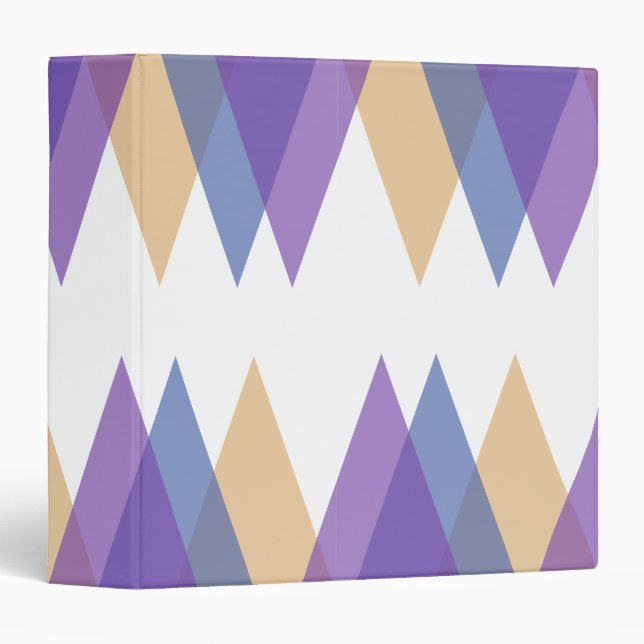 Purple, blue and yellow triangles 3 ring binder (Front/Spine)