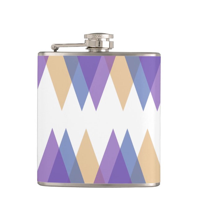 Purple, blue and yellow triangles flask (Front)
