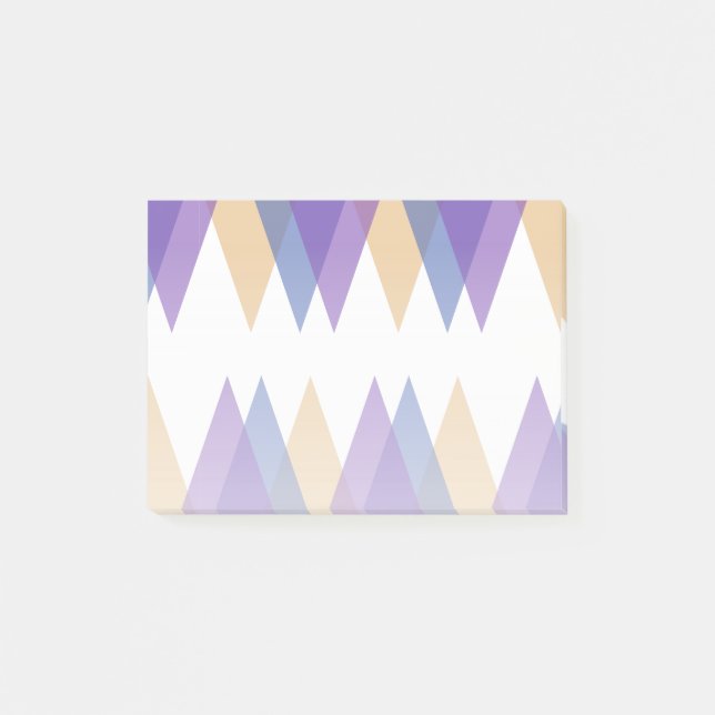 Purple, blue and yellow triangles post-it notes (Front)