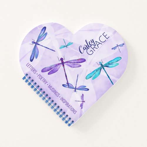 Purple Blue Aqua Dragonflies Custom Journal