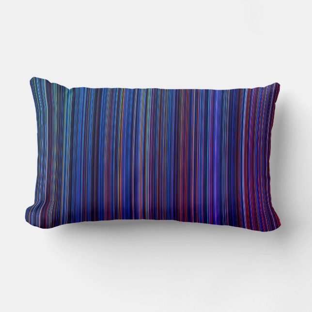 Purple blue aqua retro stripe throw pillow (Front)