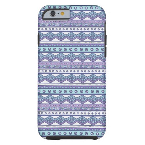 Purple Blue Aztec Stylish Tough iPhone 6 Case