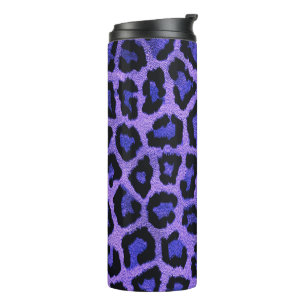 Purple Blue Black Leopard Animal Print Thermal Tumbler
