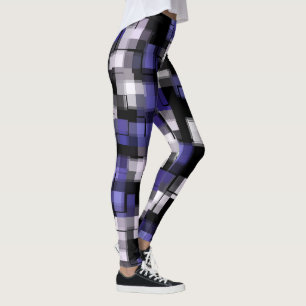 Purple Blue Black White Trendy Leggings