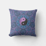 Purple Blue Black Yin-yang Mandala Outdoor Pillow at Zazzle
