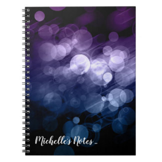 Purple & Blue Bokeh Circles Pattern Notebook