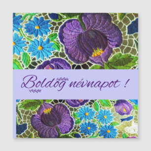 Purple - blue bold Hungarian embroidery - name day