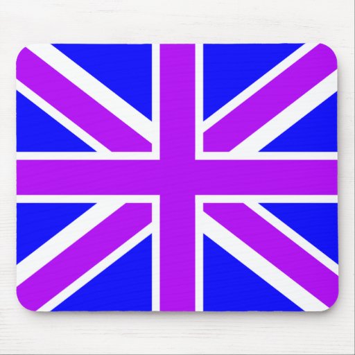 Purple/Blue British Flag/Union Jack Mousepad | Zazzle