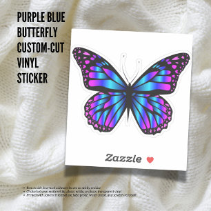 Purple Blue Butterfly Custom-Cut Vinyl Sticker