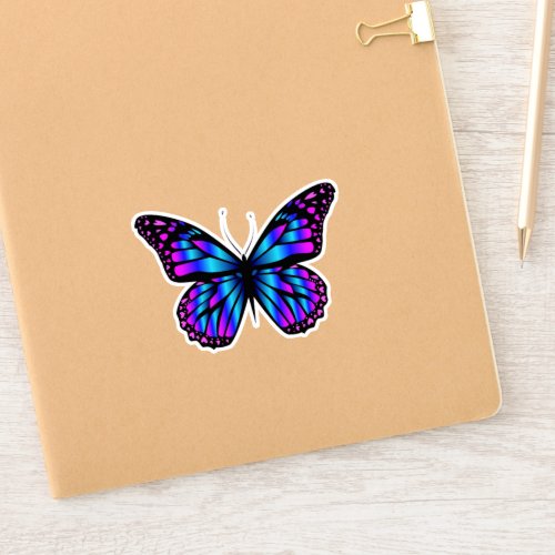 Purple Blue Butterfly Custom_Cut Vinyl Sticker