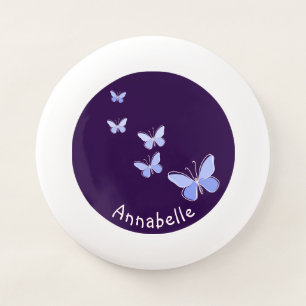 Purple Blue Butterfly Doodle Your Name Wham-O Frisbee