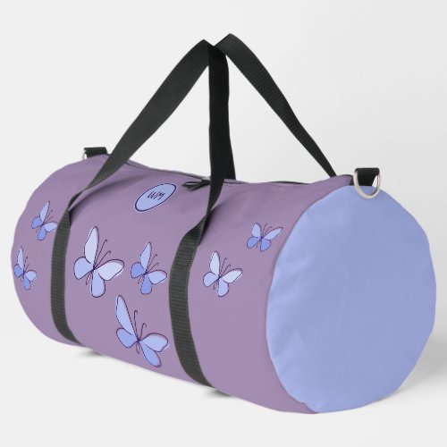 Purple Blue Butterfly Kaleidoscope Violet Large Duffle Bag