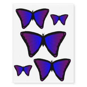 Purple/blue butterfly temporary tattoos