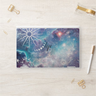 Purple Blue Celestial Pattern HP Laptop Skin