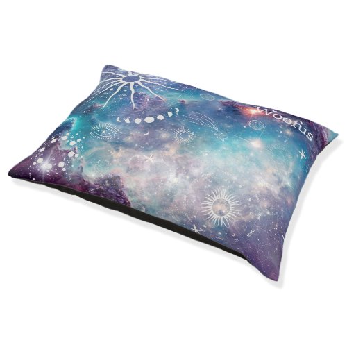 Purple Blue Celestial Pattern Pet Bed