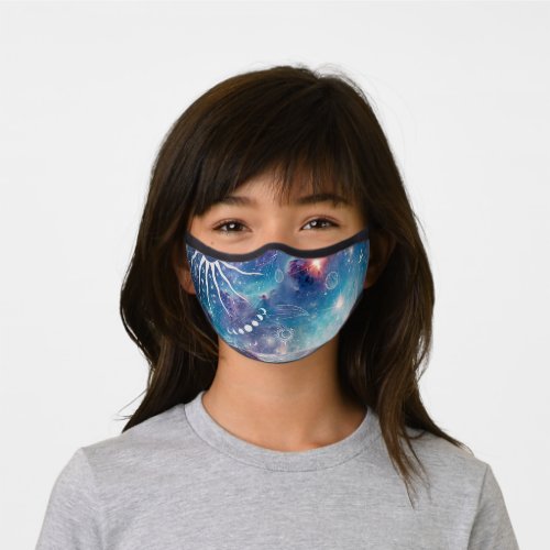 Purple Blue Celestial Pattern Premium Face Mask