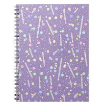 Purple blue cheerful lines and dots Notebook