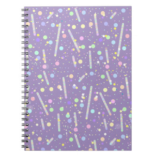 Purple blue cheerful lines and dots Notebook