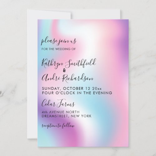 Purple Blue Color Shift Wedding Invitation