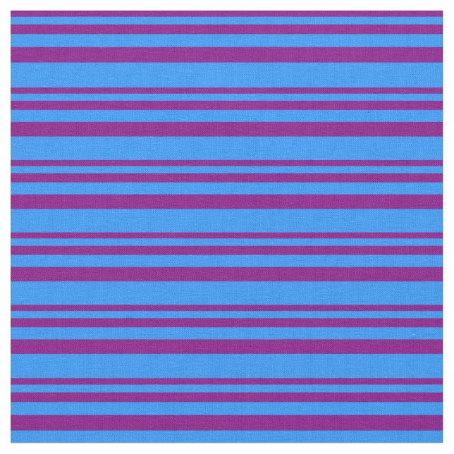 Purple & Blue Colored Stripes/Lines Pattern Fabric (Close Up)