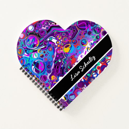 Purple Blue Colorful Bubbles Abstract Modern    Notebook