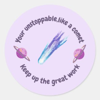 Purple blue comet Saturn teacher reward 