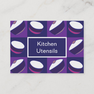 Purple Blue Cooking Bowl Kitchen Business Card