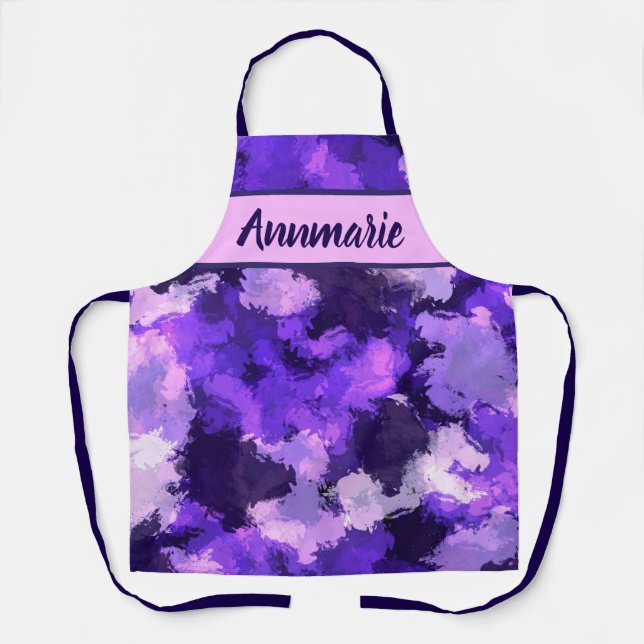Purple Blue & Cool Abstract Shapes Apron (Front)