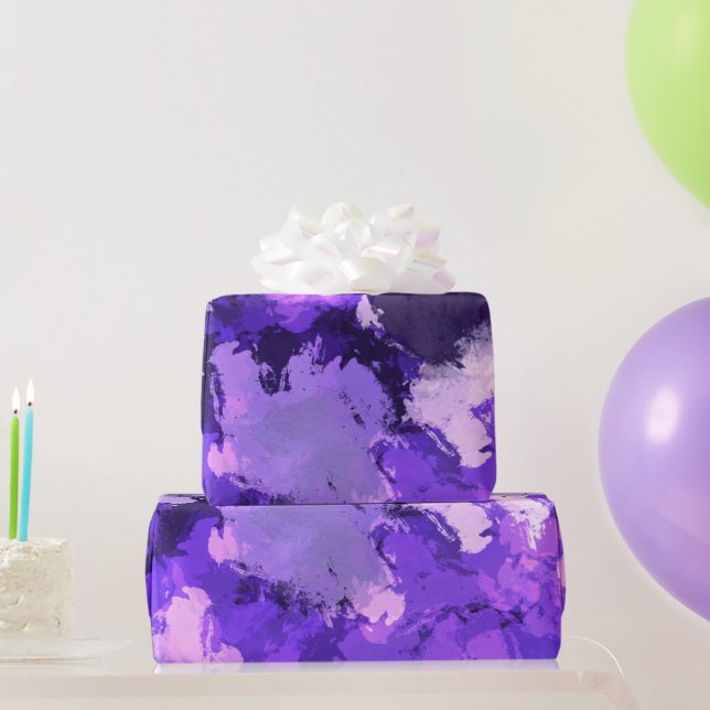 Purple Blue & Cool Modern Elegant Design Wrapping Paper (Party Gifts)