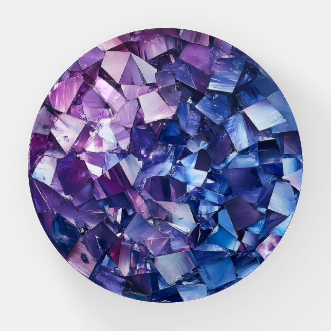 Purple Blue Crystals Pattern Paperweight (Front)
