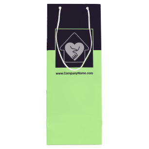 Purple & Blue Custom Image & Logo Thank You Wine Gift Bag