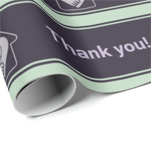 Purple  Blue Custom Logo  Thank You Wrapping Pap Wrapping Paper