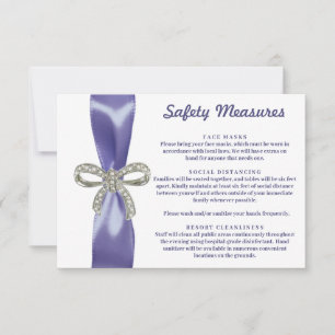 Purple Blue Diamond Bow Safety Measures Enclosure Invitation