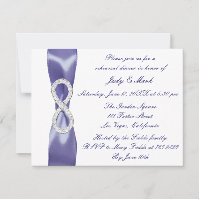 Purple Blue Diamond Infinity Rehearsal Dinner (Front)