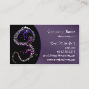 Purple & Blue Dragon Fantasy Asian Business Cards