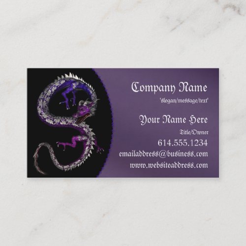 Purple  Blue Dragon Fantasy Asian Business Cards