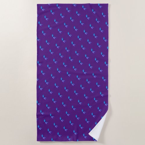 Purple Blue Dragonfly Beach Towel