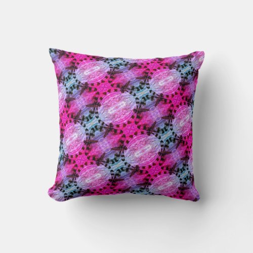 Purple blue dragonfly pattern solid back throw pillow