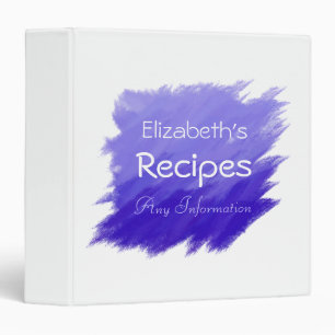 Purple Blue Elegant Modern on White 3 Ring Binder