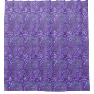 Purple Blue Elegant Pattern Vintage Shower Curtain